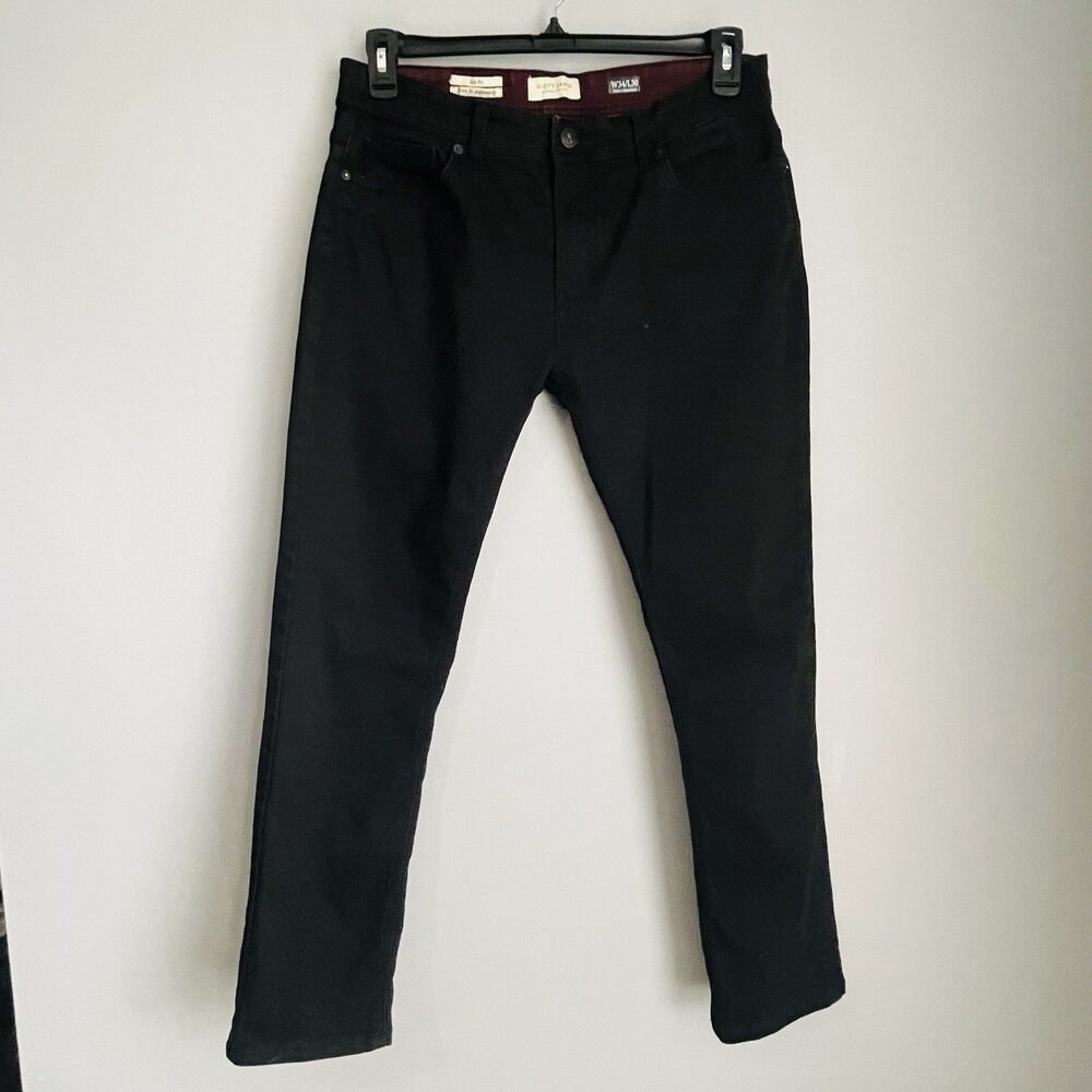 NEW Scott James Slim Fit Stretch Jeans Men's Size 34x29 Black Denim England